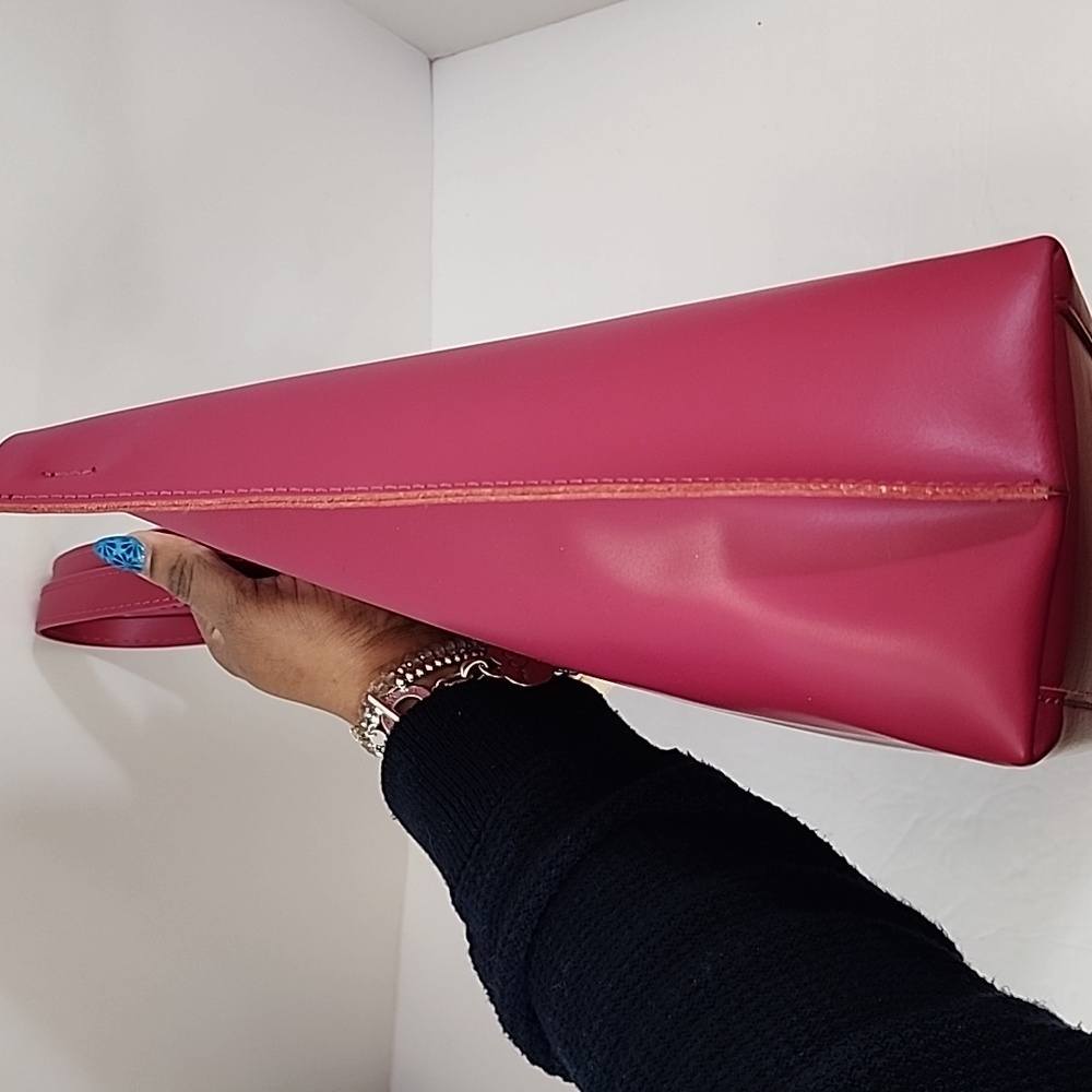 Pink Italian Leather Tote & Shoulder Bag - Picture 7 of 13